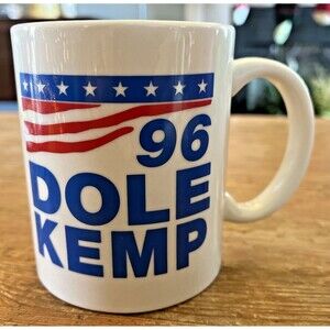 1996 Bob Dole / Jack Kemp Campaign Coffee Mug Presidential GOP Republican '96